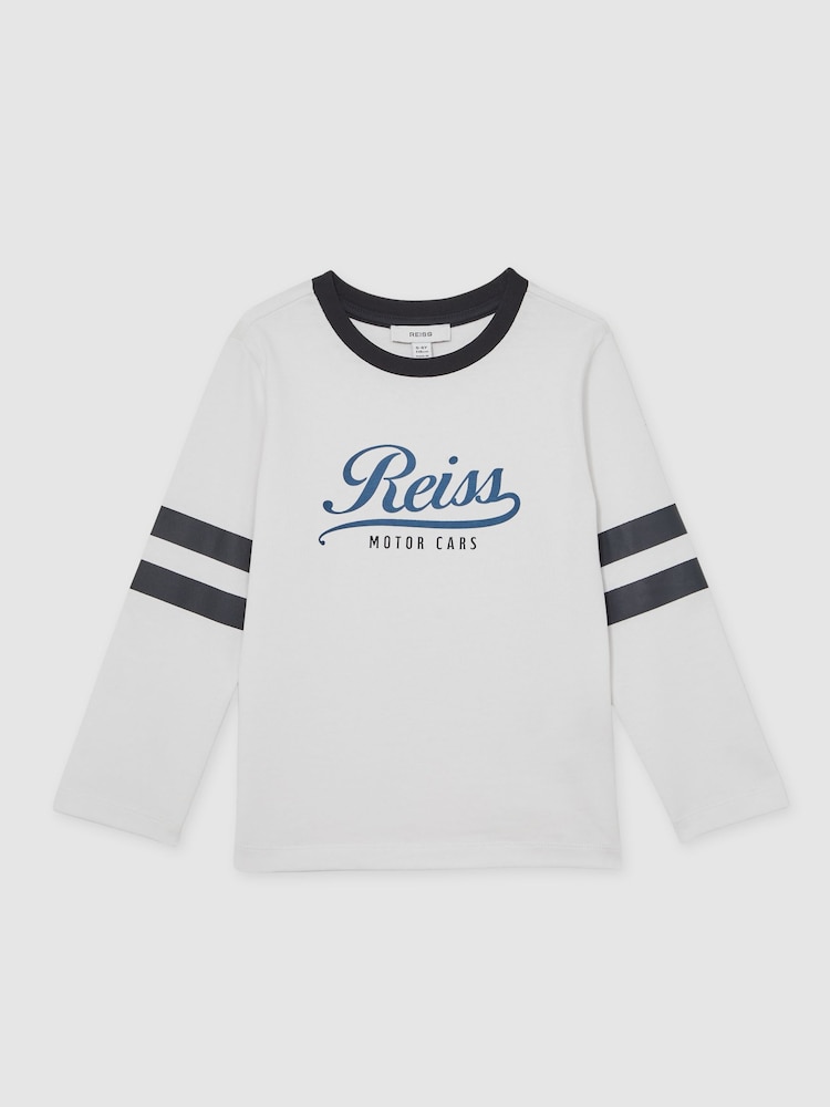 Reiss White/Blue Charley T-Shirt - Image 2 of 4