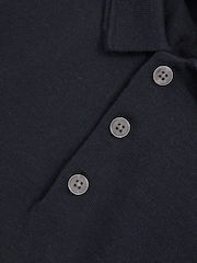 Reiss Midnight Navy Manor 13-14 yrs Merino Wool Short Sleeve Polo Shirt - Image 4 of 4