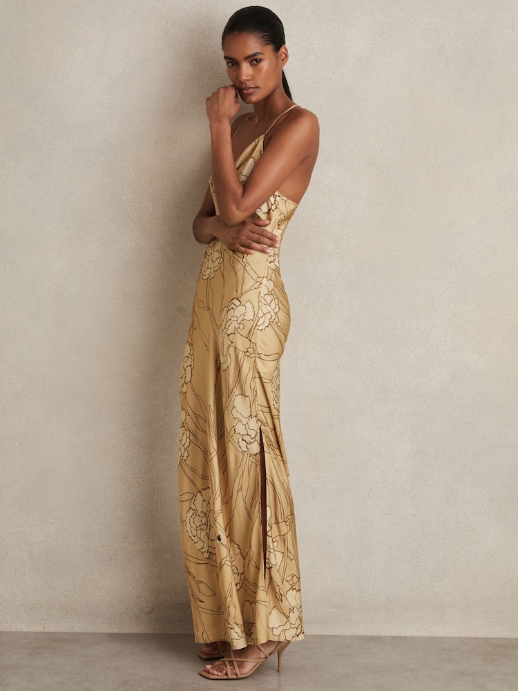 slim fit dress slacks Gold Chain Strap Slip Maxi Dress – Haute Glam Boutique main image 0