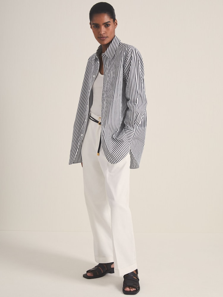 Reiss White/Navy Blair Reiss | Les 100 Ciels Stripe Shirt - Image 1 of 5 Reiss White/Navy Blair Reiss | Les 100 Ciels Stripe Shirt - Image 1 of 5
