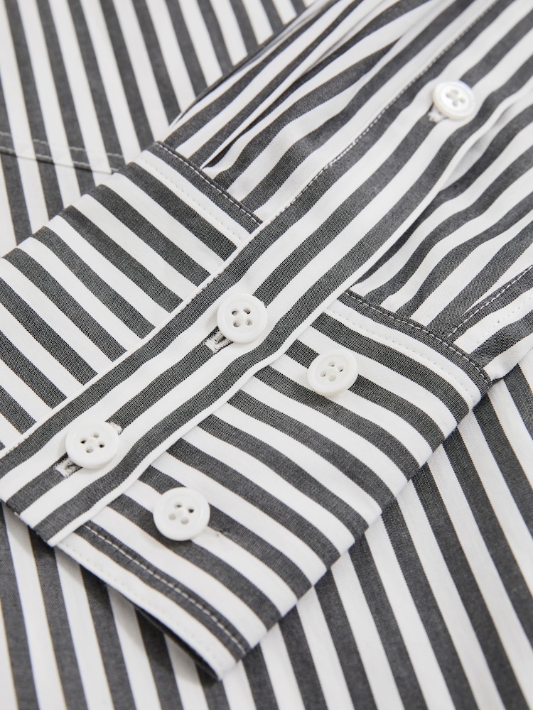 Reiss White/Navy Blair Reiss | Les 100 Ciels Stripe Shirt - Image 5 of 5