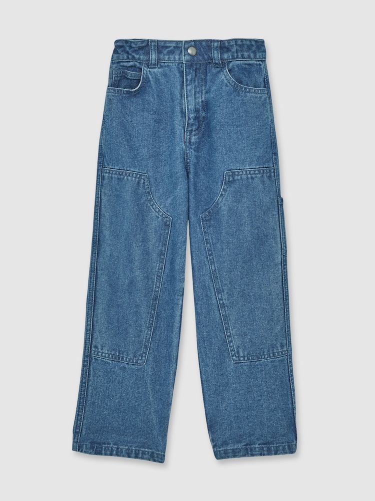 Reiss Mid Blue Hydro 9-13 yrs Straight-Leg Carpenter Jeans - Image 2 of 4 Reiss Mid Blue Hydro 9-13 yrs Straight-Leg Carpenter Jeans - Image 2 of 4