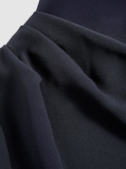 Reiss Navy Elle One-Shoulder Draped Top - Image 6 of 6