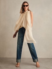 Reiss Fi Draped Chiffon Sleeveless Top - Imagen 1 de 5