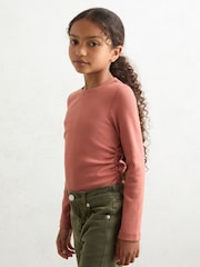 Reiss Rose Trina Cotton Ruched Long-Sleeve T-Shirt with Stretch - Image 2 of 4
