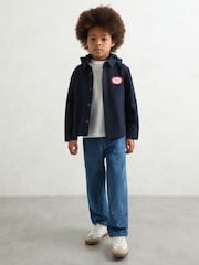 Reiss Navy Prescott 9-13 yrs Cotton Removable-Hood Motor Cars Jacket - Image 3 of 5