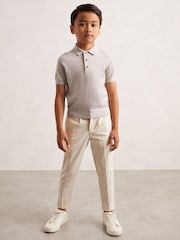 Reiss Wicker Melange Manor Merino Wool Short Sleeve Polo Shirt - Image 3 of 4