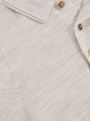 Reiss Wicker Melange Manor Merino Wool Short Sleeve Polo Shirt - Image 4 of 4