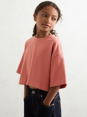 Reiss Rose Alex Cotton Oversized Cropped T-Shirt - Image 2 of 4
