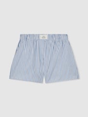 Reiss Soft Blue Carlo McLaren F1 Team Stripe Poplin Shorts - Image 2 of 7