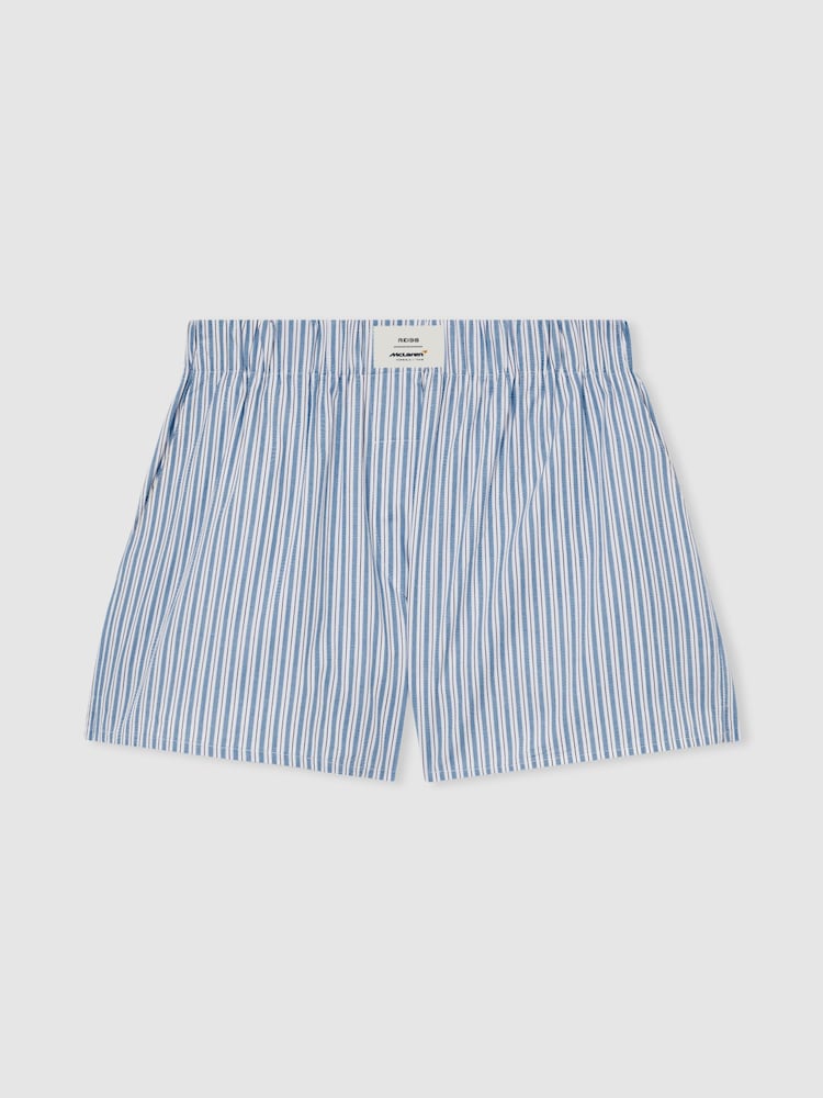 Reiss Soft Blue Carlo McLaren F1 Team Stripe Poplin Shorts - Image 2 of 7