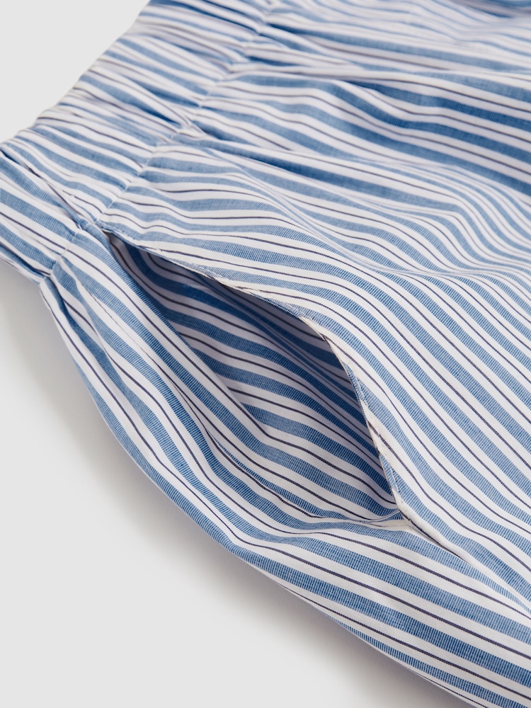 Reiss Soft Blue Carlo McLaren F1 Team Stripe Poplin Shorts - Image 7 of 7
