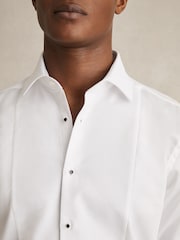 Reiss White Regular Fit Cotton Double Cuff Dinner Shirt - Image 7 of 9
