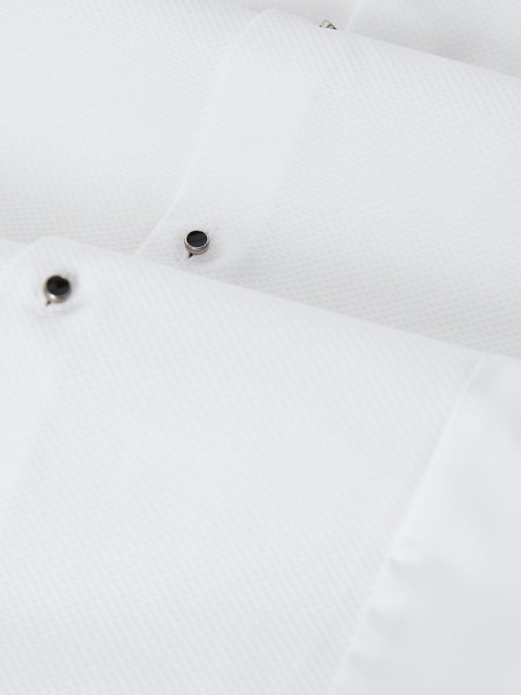 Reiss White Regular Fit Cotton Double Cuff Dinner Shirt - Image 9 of 9