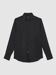 Reiss Black Marcel Slim Fit Cotton Double-Cuff Dinner Shirt Regular-Fit - Image 2 of 7