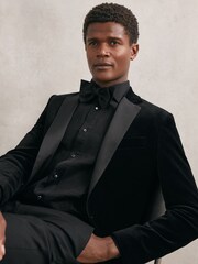 Reiss Black Marcel Slim Fit Cotton Double-Cuff Dinner Shirt Regular-Fit - Image 4 of 7