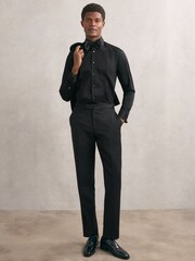 Reiss Black Marcel Slim Fit Cotton Double-Cuff Dinner Shirt Regular-Fit - Image 5 of 7