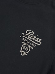 Reiss Washed Blue/White Russell 13-14 yrs Cotton Motor Cars-Print T-Shirt - Image 4 of 4