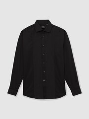 Reiss Black Marcel Regular Fit Cotton Double-Cuff Dinner Shirt Regular-Fit - Image 2 of 8