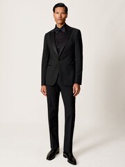 Reiss Black Marcel Regular Fit Cotton Double-Cuff Dinner Shirt Regular-Fit - Image 4 of 8