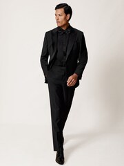Reiss Black Marcel Regular Fit Cotton Double-Cuff Dinner Shirt Regular-Fit - Image 5 of 8