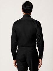 Reiss Black Marcel Regular Fit Cotton Double-Cuff Dinner Shirt Regular-Fit - Image 6 of 8