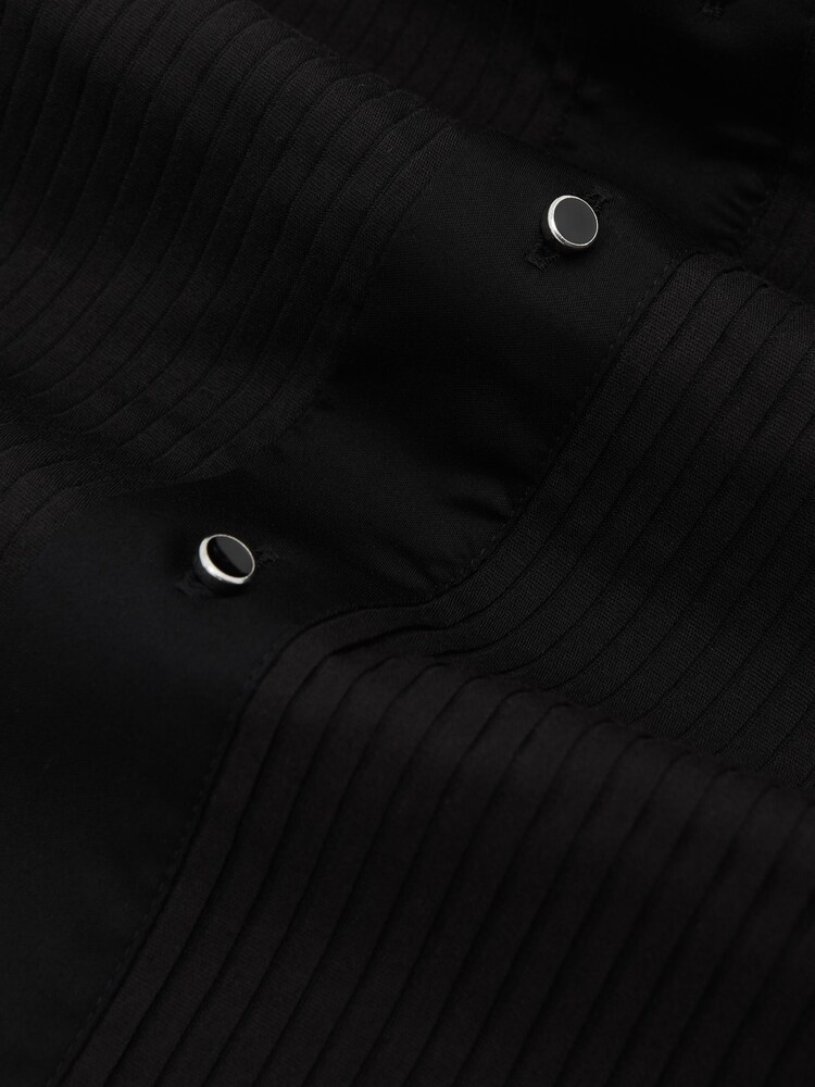 Reiss Black Marcel Regular Fit Cotton Double-Cuff Dinner Shirt Regular-Fit - Image 8 of 8