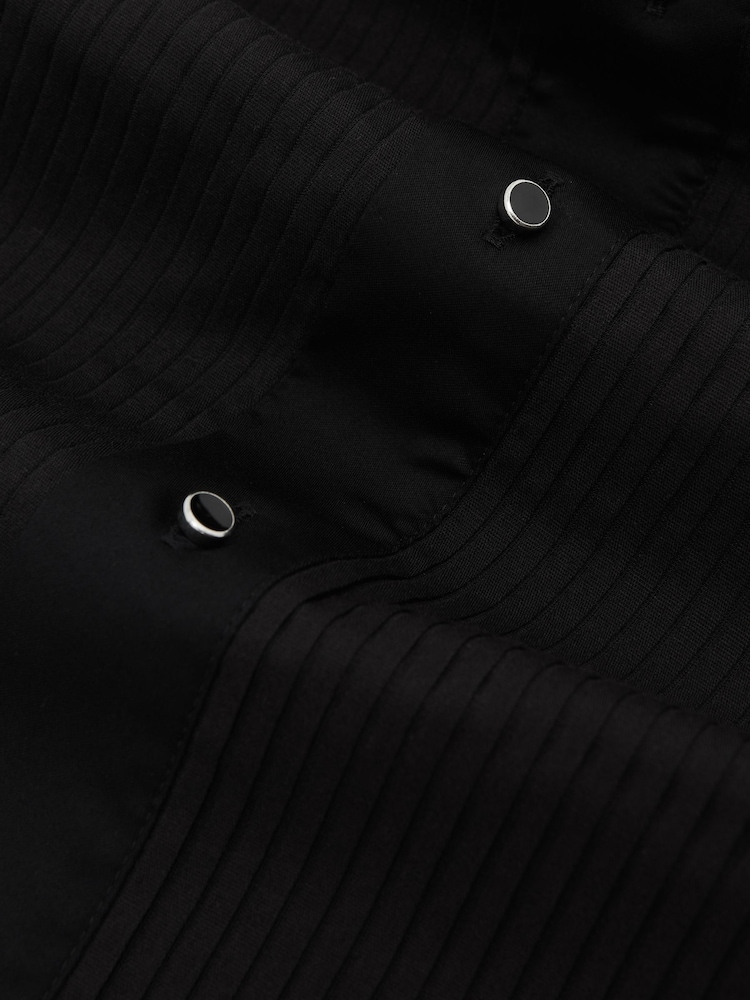 Reiss Black Marcel Regular Fit Cotton Double-Cuff Dinner Shirt Regular-Fit - Image 8 of 8 Reiss Black Marcel Regular Fit Cotton Double-Cuff Dinner Shirt Regular-Fit - Image 8 of 8