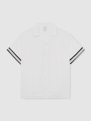 Blanco - Reiss Valbonne Reiss | Ché Stripe-Cuff Shirt - Imagen 2 de 6
