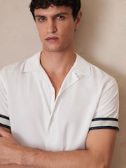 Blanco - Reiss Valbonne Reiss | Ché Stripe-Cuff Shirt - Imagen 4 de 6
