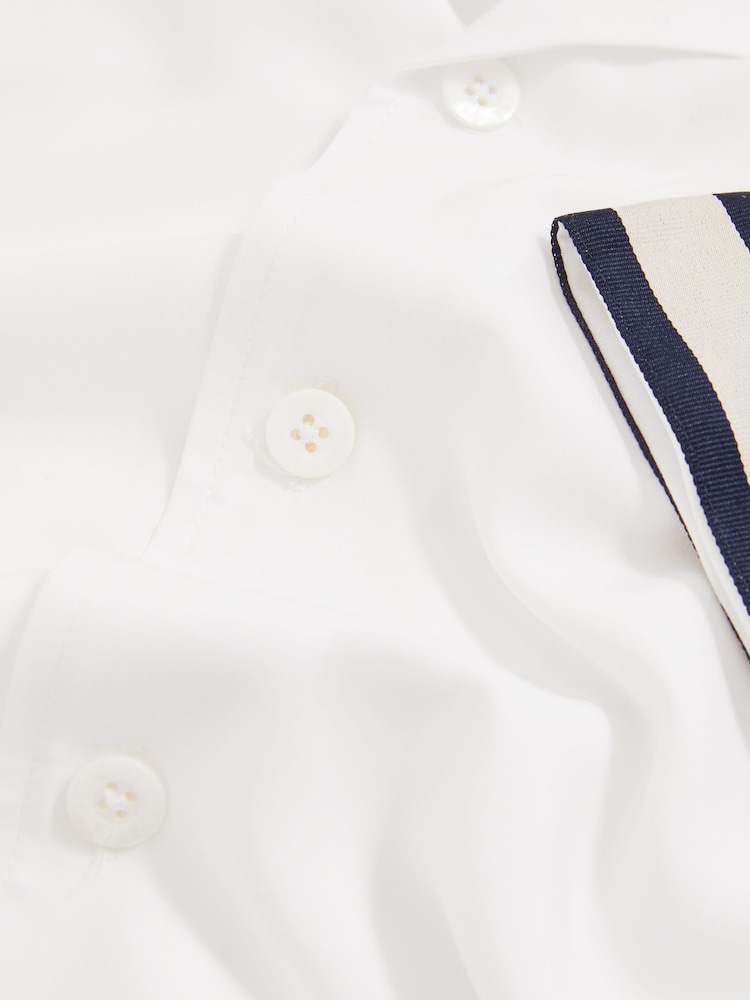 Blanco - Reiss Valbonne Reiss | Ché Stripe-Cuff Shirt - Imagen 6 de 6
