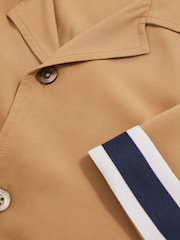 Reiss Camel Valbonne Reiss | Ché Stripe-Cuff Shirt - Image 8 of 8