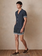 Azul marino - Reiss Valbonne Reiss | Ché Stripe-Cuff Shirt - Imagen 3 de 7