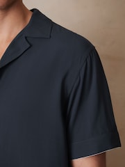 Azul marino - Reiss Valbonne Reiss | Ché Stripe-Cuff Shirt - Imagen 6 de 7