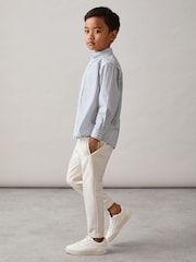 Reiss Blue/White Aplin 13-14 yrs Cotton-Poplin Striped Oversize Shirt - Image 2 of 4