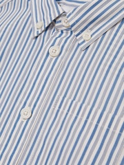 Reiss Blue/White Aplin 13-14 yrs Cotton-Poplin Striped Oversize Shirt - Image 4 of 4