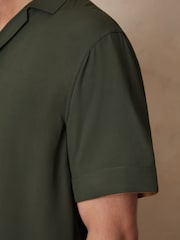 Reiss Pine Green Valbonne Reiss | Ché Stripe-Cuff Shirt - Image 5 of 7