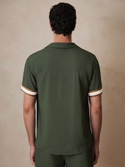 Reiss Pine Green Valbonne Reiss | Ché Stripe-Cuff Shirt - Image 6 of 7