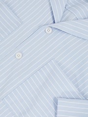 Reiss Soft Blue/White Thorpe Lyocell-Blend Stripe Twin-Pocket Shirt - Image 6 of 6
