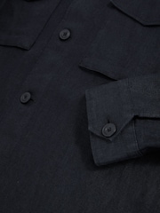 Reiss Navy Eze Linen Twin-Pocket Overshirt - Image 7 of 7