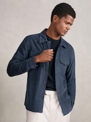 Reiss Airforce Blue Kai Shirt - Image 1 of 6