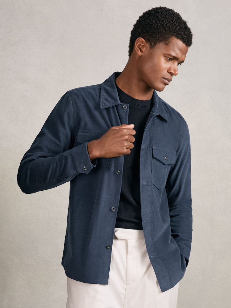 Reiss Airforce Blue Kai Shirt - Image 1 of 6