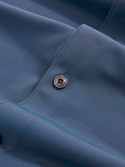 Reiss Dark Airforce Blue Charge Stretch Jersey Cutaway-Collar Shirt - Image 7 of 7