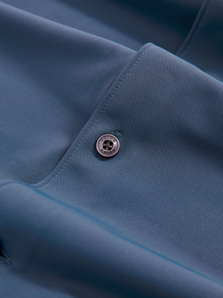 Reiss Dark Airforce Blue Charge Stretch Jersey Cutaway-Collar Shirt - Image 7 of 7