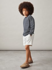 Reiss Navy/White Kenny 13-14 yrs Stretch-Cotton Stripe T-Shirt - Image 2 of 4