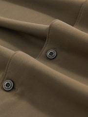 Reiss Olive Green Charge Stretch Jersey Cutaway-Collar Shirt - Image 7 of 7