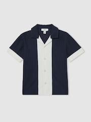 Reiss Armen Plissé Colour-Block Shirt - Imagen 1 de 4