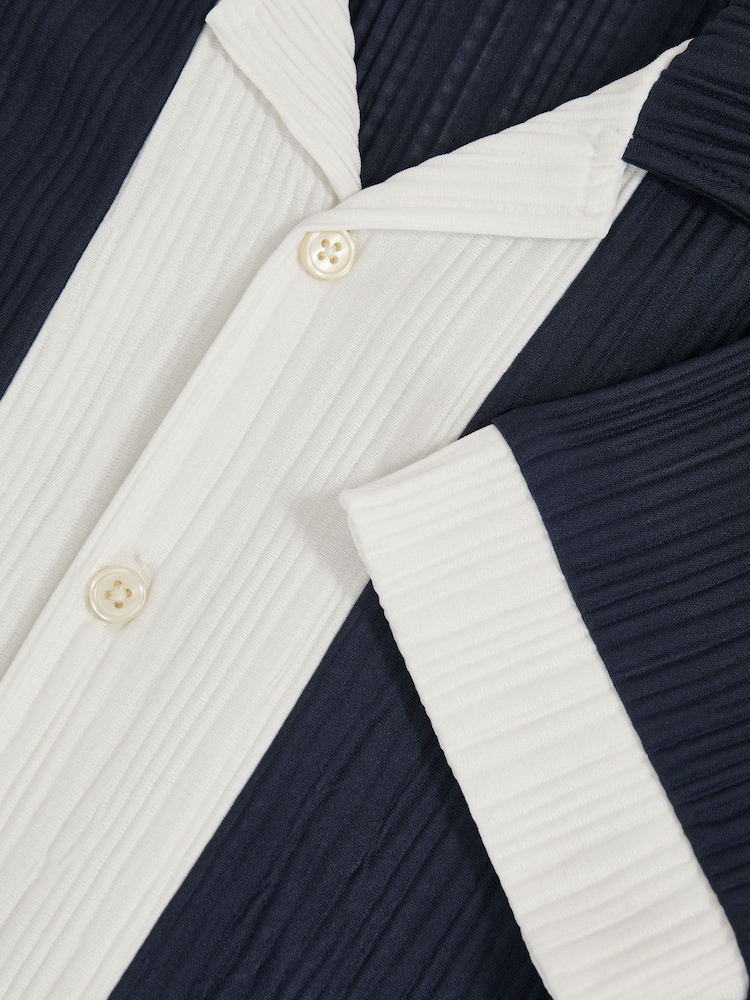 Reiss Armen Plissé Colour-Block Shirt - Imagen 4 de 4