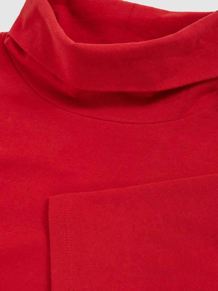 Reiss Red Carey 3-9 yrs Cotton-Jersey Roll-Neck Top with Stretch - Image 4 of 4 Reiss Red Carey 3-9 yrs Cotton-Jersey Roll-Neck Top with Stretch - Image 4 of 4