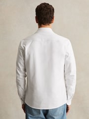 Reiss White Kappo Cotton-Twill Cutaway-Collar Overshirt - Image 5 of 7
